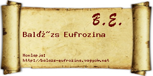 Balázs Eufrozina névjegykártya