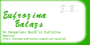 eufrozina balazs business card